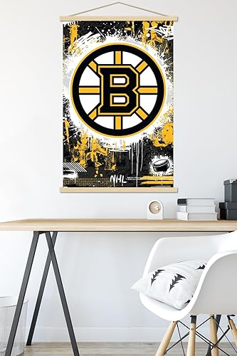 Miniatura 5 de Trends International NHL Boston Bruins - Maximalist Logo 23 Wall Poster, 22.37" x 34.00", Print and Beechwood Hanger Bundle