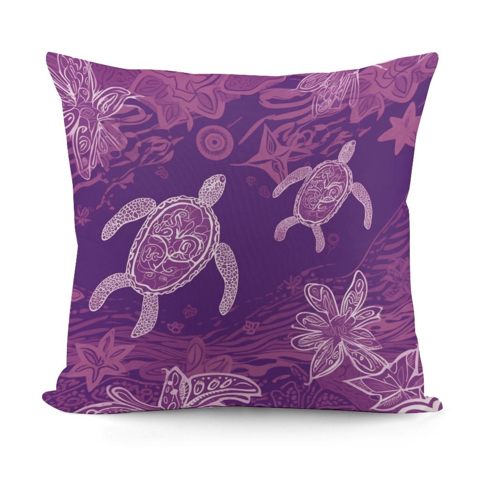 VstaDank Hawaii with Purple Sea Turtle Throw Pillow Cover Soft Square Cushion Cover Art Artwork Pillow Covers Mordern Couch Pillow Covers Decorative Cushion Case for Chair Couch Bedroom Living Room