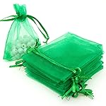 Akstore 100PCS 4x6inch (10x15cm) Drawstring Organza Jewelry Favor Pouches Wedding Party Festival Gift Bags Candy Bags (Green)