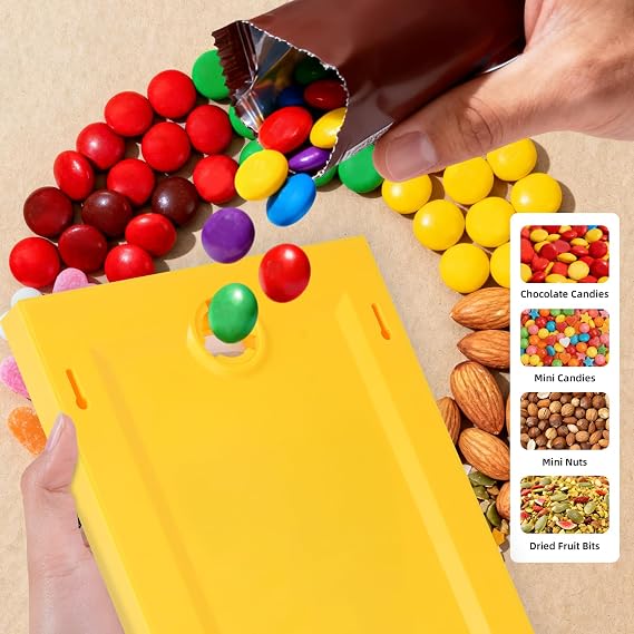 Candy Dispenser Picture Hanging Frame - Gumball Machine in a Frame, Wall Candy Dispenser Perfect for Candies & Nuts, Birthday Christmas Gift for All Ages, Large 12 x 8 (Yellow)