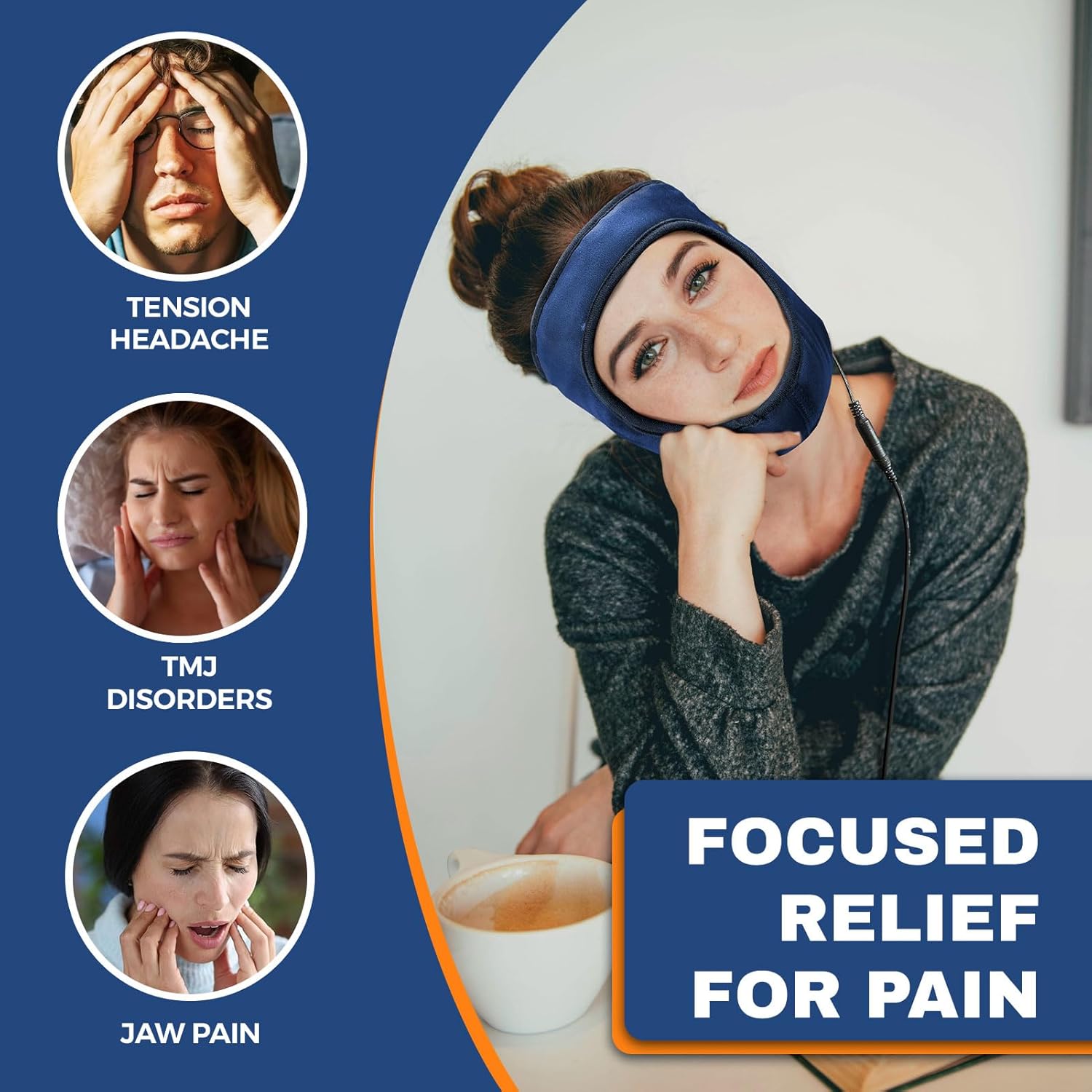 TMJ Relief Products for Jaw Pain, Moist Heated Face Mask for TMJ Disorder, Jaw Clenching Relief, Temple Pain