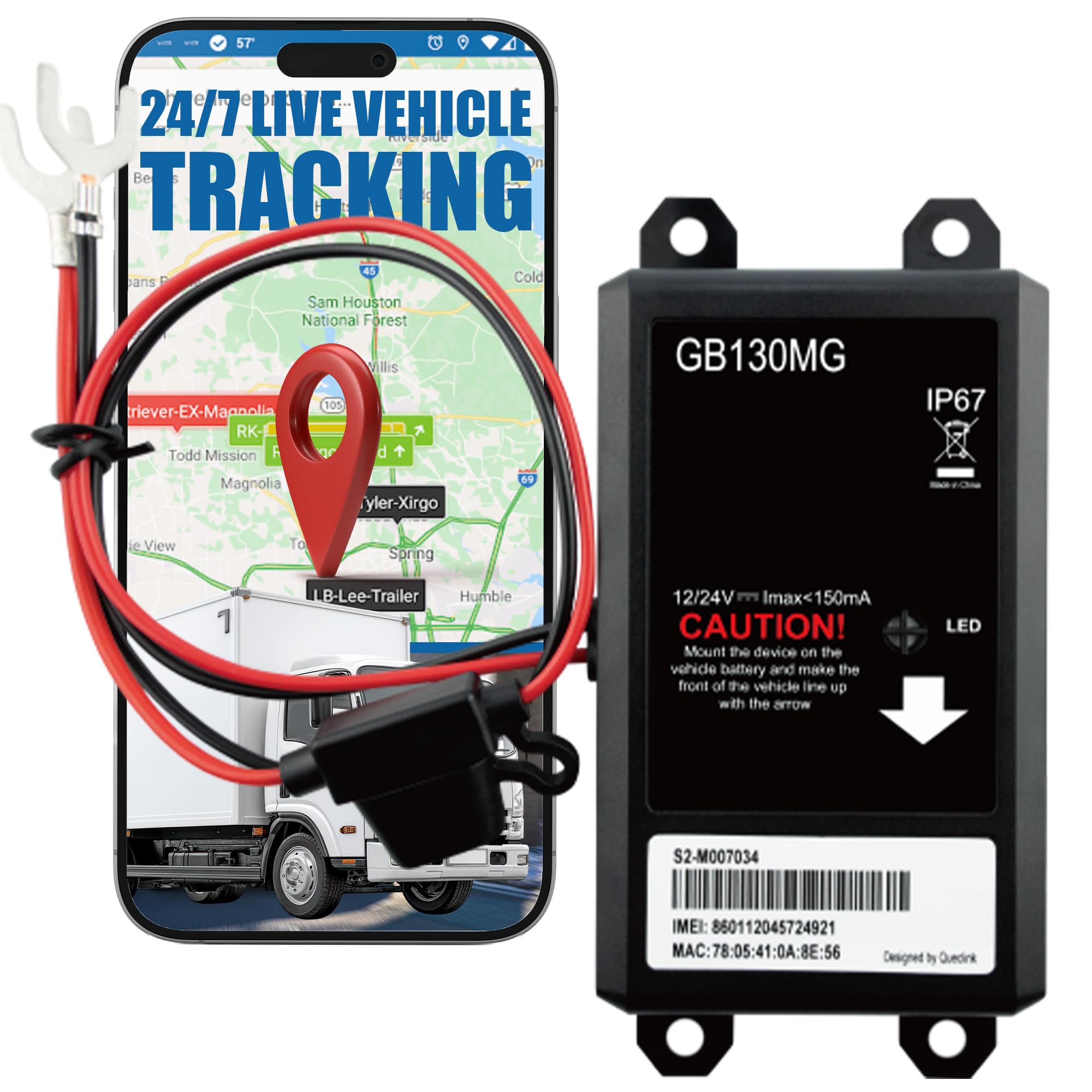 Lonestar GB130 Wired GPS Tracking Device, 4G/5G Cat M1, Vehicle Tracker w/Virtual Ignition Detection,1600 Hz 6-Axis Accelerometer, Waterproof Car GPS Tracker, Precise Vehicle Monitoring and Security-image-41
