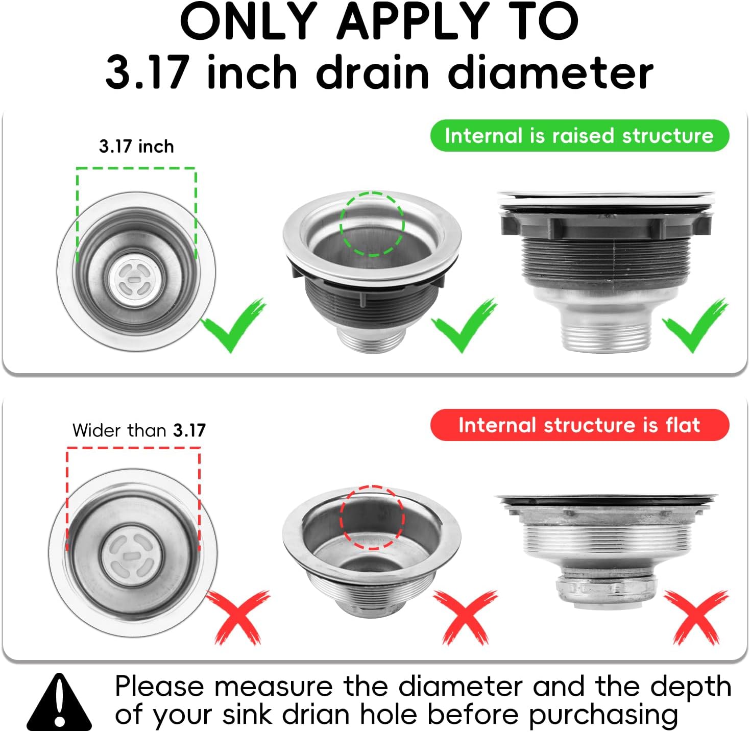 Kitchen Sink Drain Strainer, Wokdada Flexible Insert Mesh Sink Strainer, 304 Stainless Steel Sink Strainer, Clog-Free Garbage Disposal Sink Catcher Strainer, 3.19 Inch Sturdy Metal Sink Screen