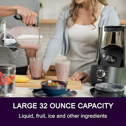 Miniatura 5 de Tiger Batidora de batidos, máquina japonesa para batidos, hielo triturado, batidos, sopas, purés, salsas, matcha con procesador de alimentos de hoja