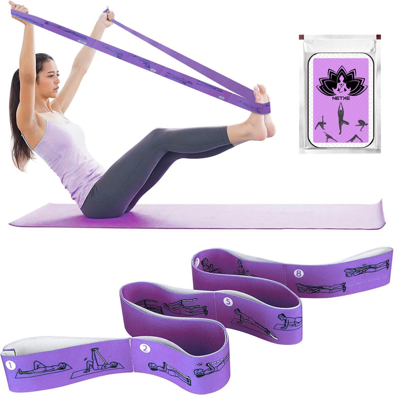 Yoga Belt for All People, 8 Loops Stretching Strap with Printed Positions, Multi-Purpose Elastic Resistance Band for Yoga, 85 * 4 Cm, Fitness, Rehabilitation, Ankle Joint & Ligament Training-image-39