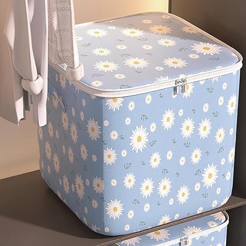 Bolsa de almacenamiento de ropa, caja de almacenamiento de clasificación de armario, bolsa de almacenamiento portátil, no tejida, con cremallera,