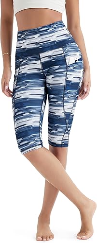 Miniatura 280 de ODODOS - Leggings tipo capri de mujer, no se traslucen y modelan el abdomen, con cintura alta y bolsillos; para hacer yoga, atletismo, ejercicio