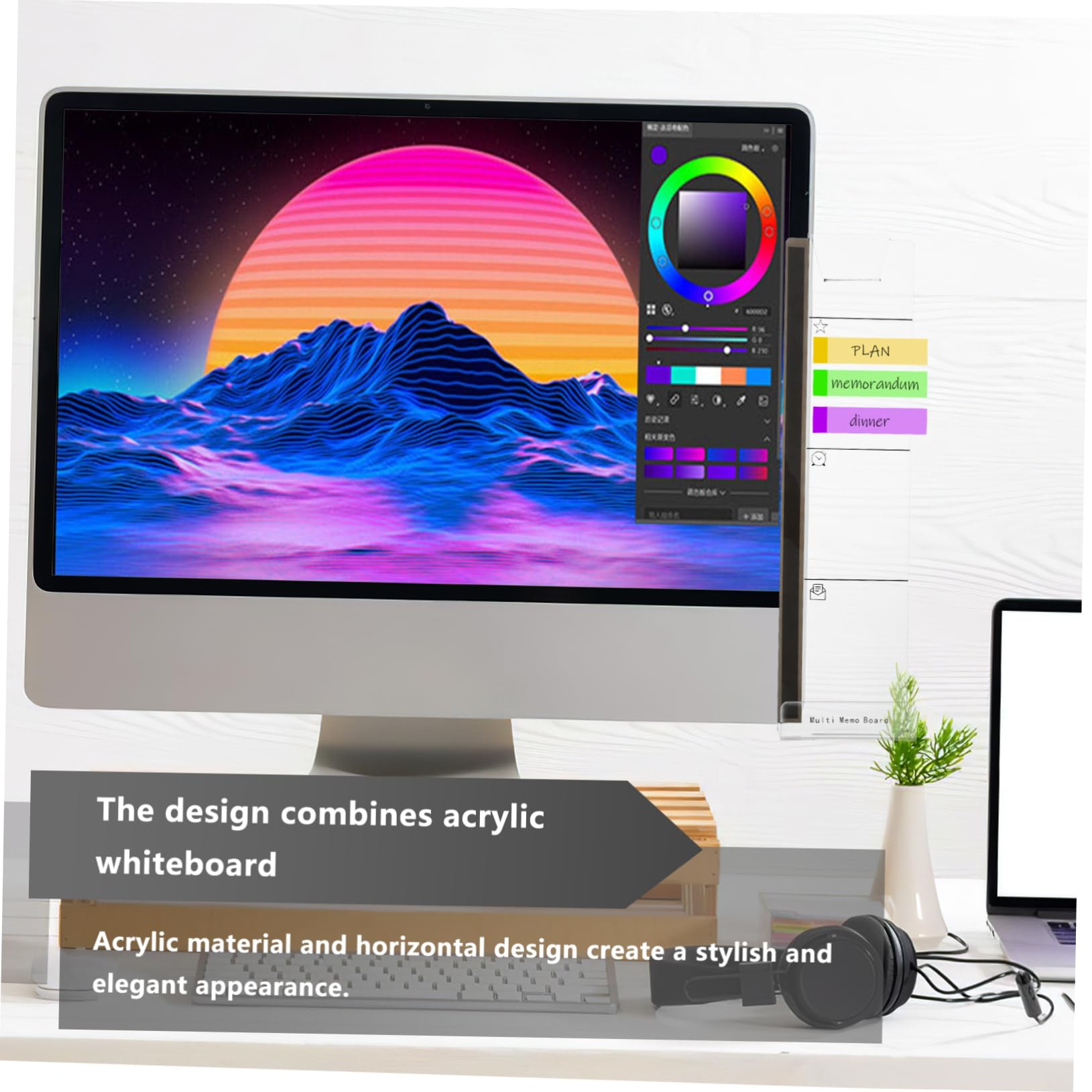 Operitacx 8pièces Tableau Mémo Acrylique Pour Écran Ordinateur Support De Notes Adhésives Transparent Lot De Organisateur Pratique Pour Rappels Et Messages Sur Moniteur