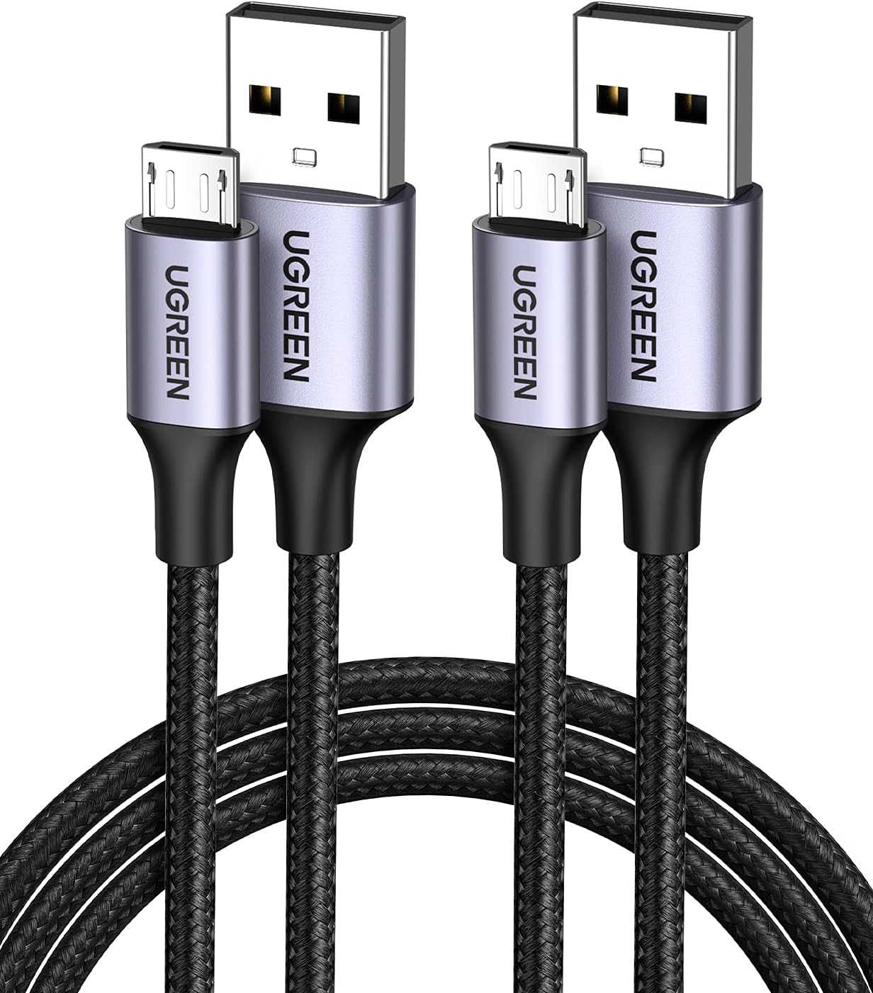 UGREEN Micro USB Cable 2 Pack Nylon Braided Fast Quick Charger Cable USB to Micro USB 2.0 Android Charging Cord for Samsung Galaxy S7 S6 Note LG Nexus Nokia PS4 Xbox One Controller 6FT
