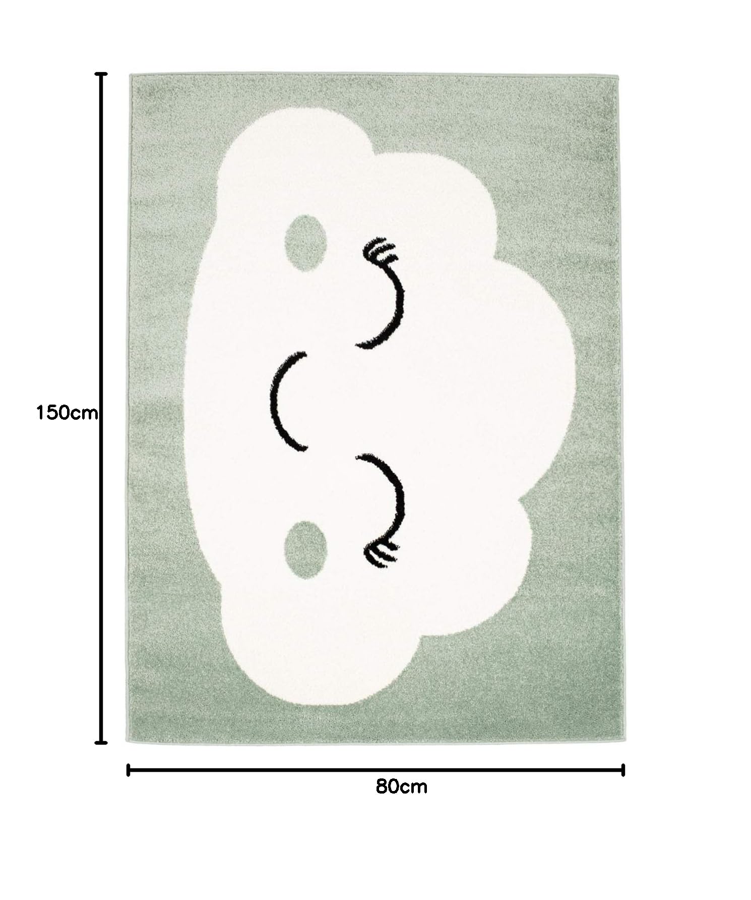 Carpet City Kindertapijt Bubble Kids vlakke stapel met wolkenmotief in petrolblauw voor kinderkamer grootte: 140x200 cm, 140 cm x 200 cm