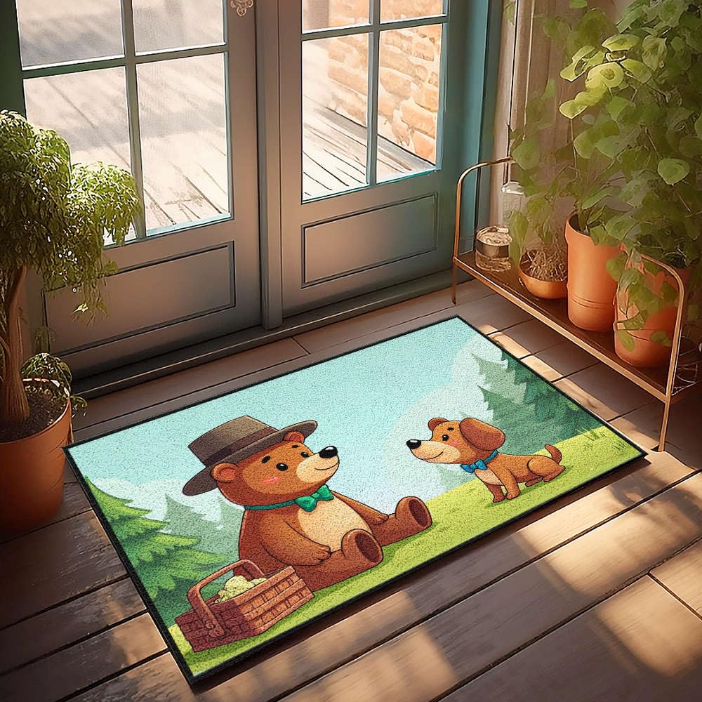 Paillasson de ferme extérieur 65x90 grand tapis de bienvenue forêt