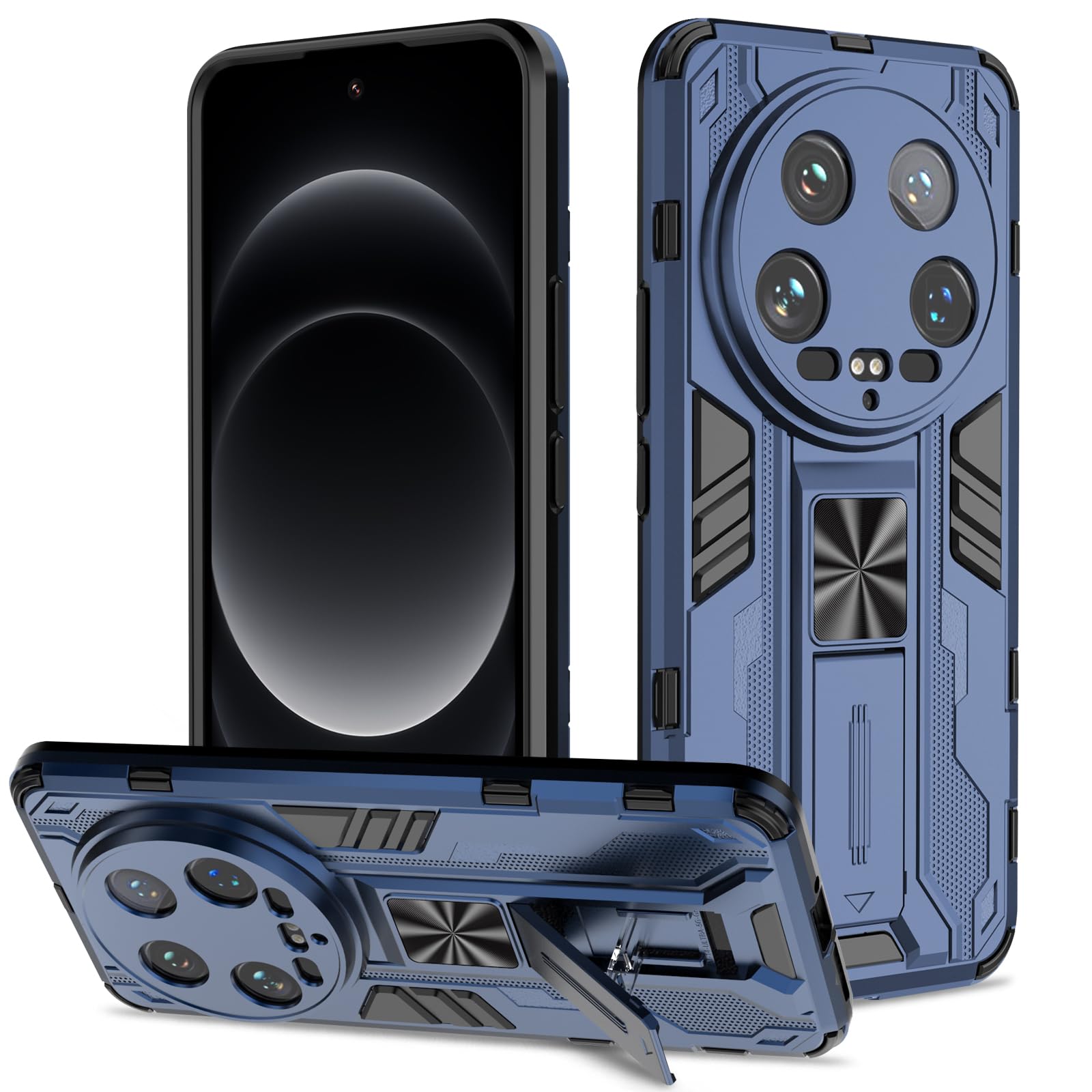Funda para Samsung Galaxy A13 4G con Cristal Templado Protector Pantalla, Carcasa Antigolpes con Soporte anular metálico, Case Protectora de Grado Militar, Negro — view 123