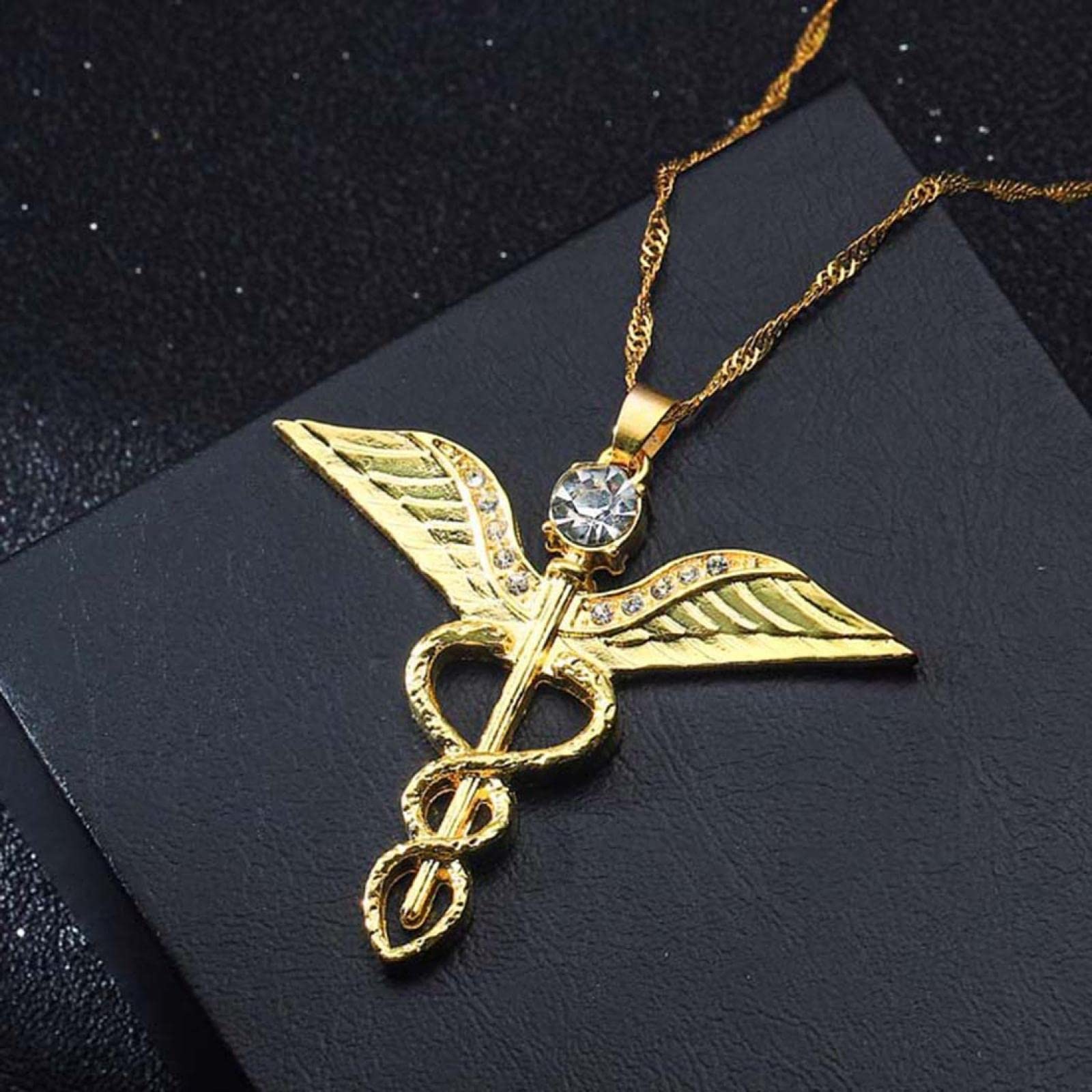 Collier Pendentif Déesse Isis Ailée - Plaqué Argent - Longueur 46cm - Neuf Avec étiquettes