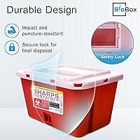 Vista 5 de Contenedor para Objetos Punzantes Grande - Contenedores para Objetos Punzantes para Uso Doméstico y Laboratorios - Contenedor Portátil