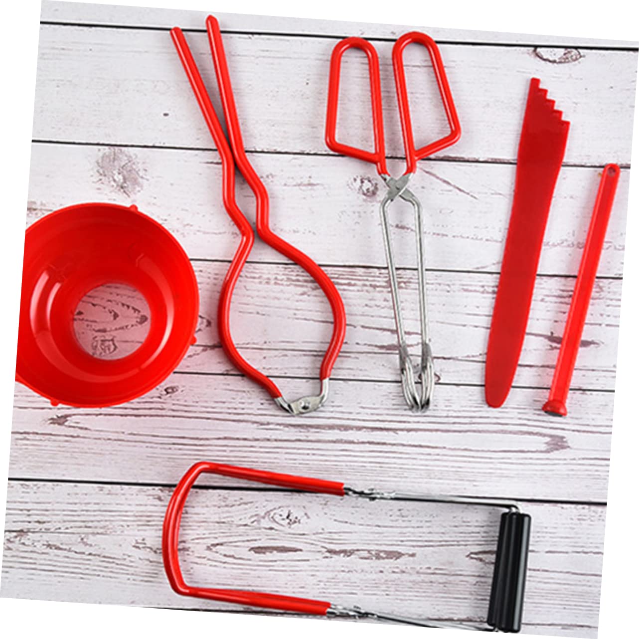 Cabilock 1 Jeu pinces à conserves outils confiture pouvez ouvre-bouteille nécessité pot Acier inoxydable rouge