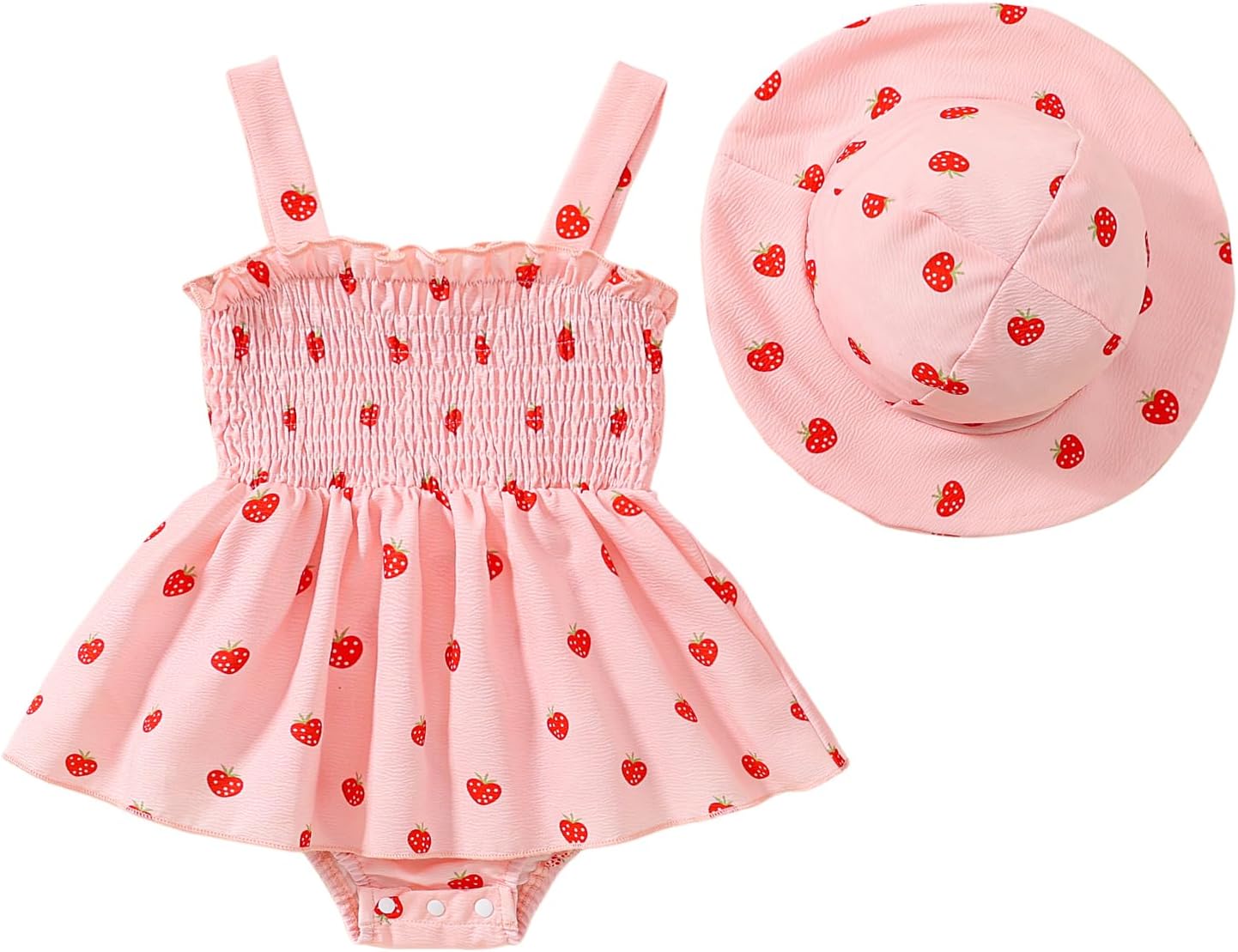 Toddler Baby Girl Summer Clothes Halter Floral Romper Dress Backless Outfits with Hat
