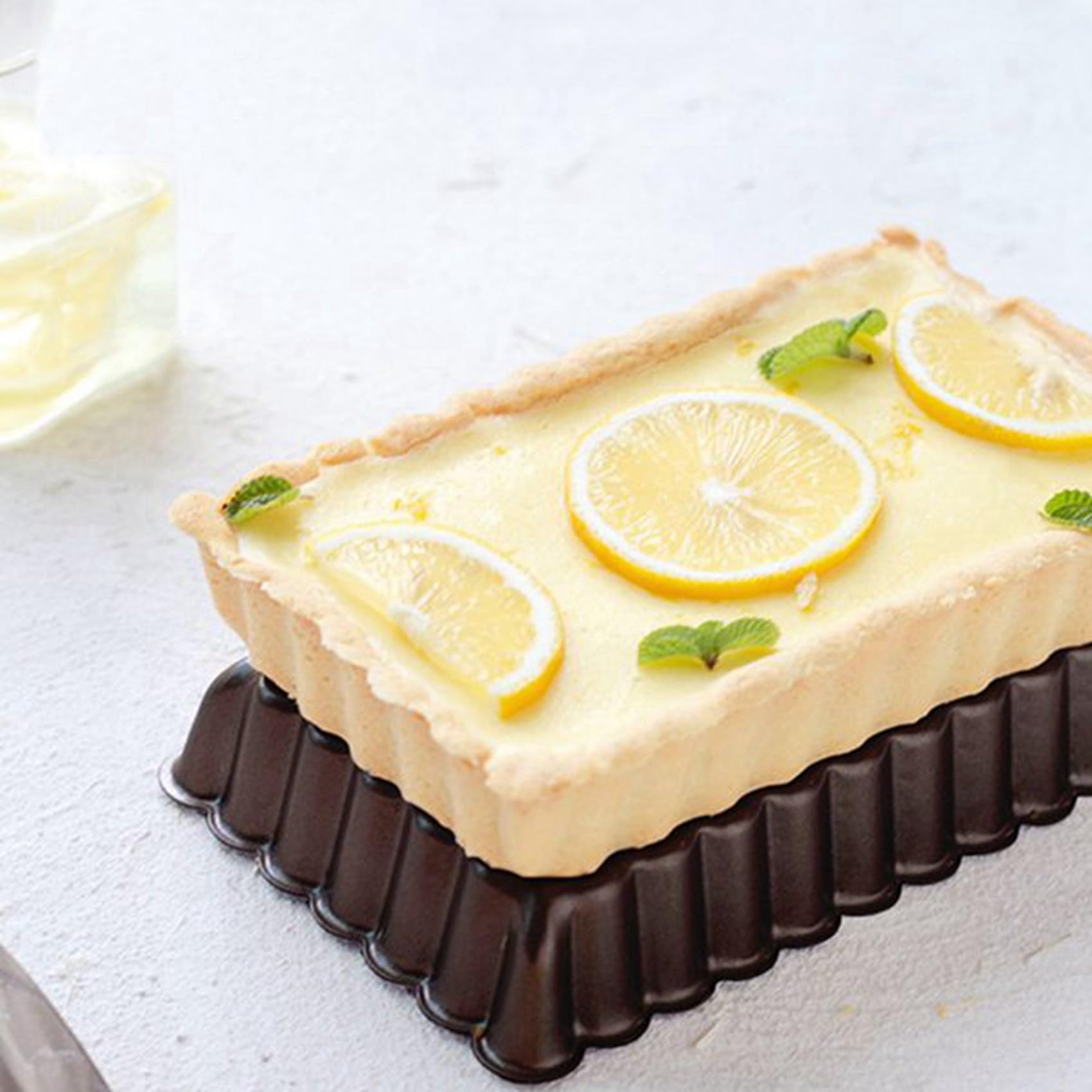 16 stampi antiaderenti per quiche, rettangolari, con fondo rimovibile, stampi scanalati per cuocere torte alla frutta, torte, biscotti