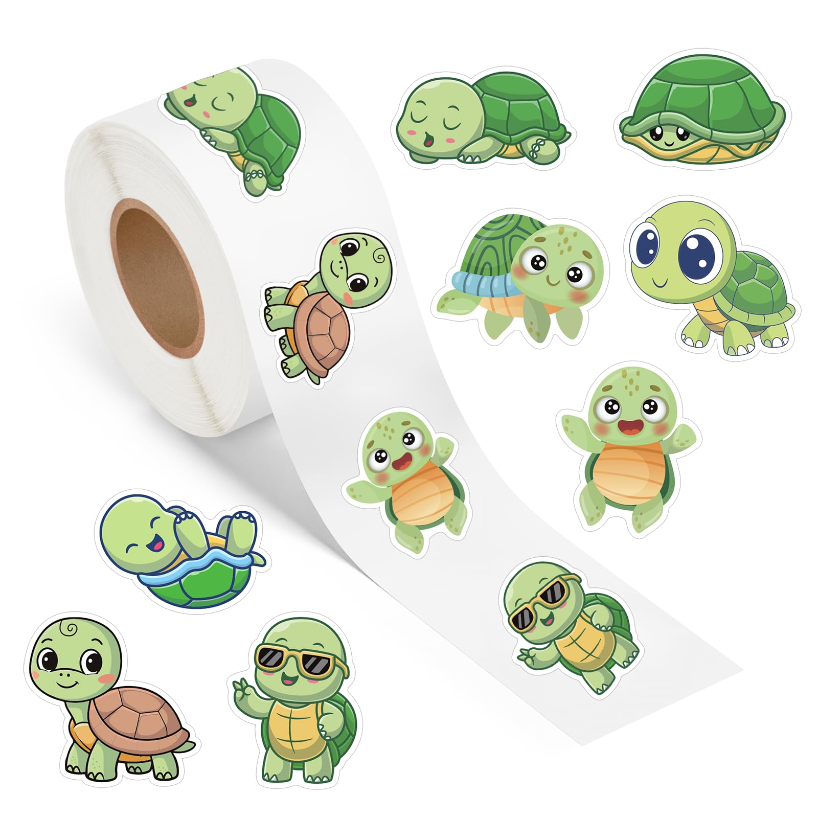 500 Pcs Cute Turtle Stickers Animals Beach Ocean Decals Waterproof for Water Bottles Journaling Laptop Scrapbook Birthday Party Decorations Supplies Favors School Teacher Classroom Reward