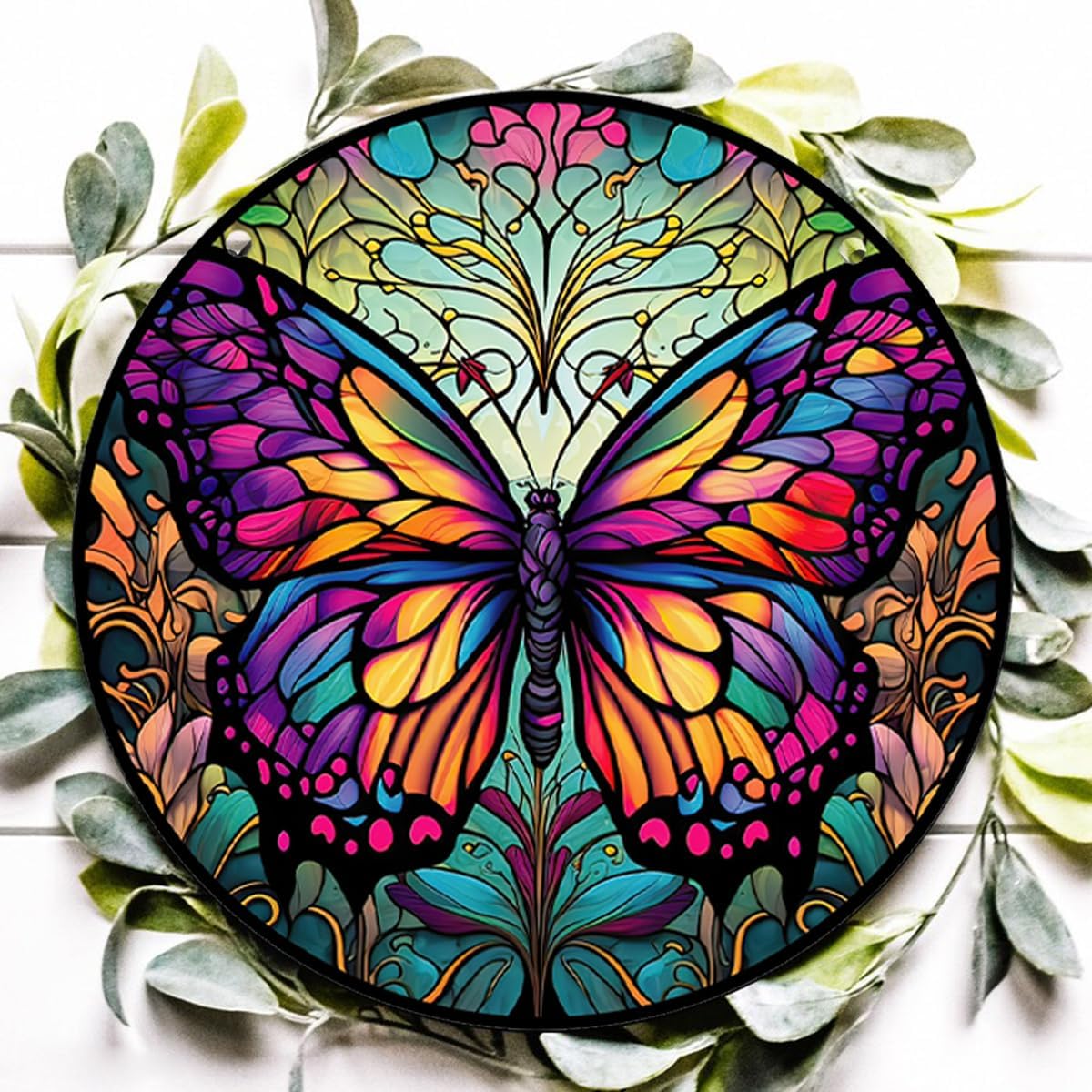 HOTIYOK Colourful Butterfly Stained Acrylic Window Hangings Cute Ornaments Wall Art Decor for Home Coffee Bar, Birthday Party Decorations Housewarming Gift for Mom Grandma image 4