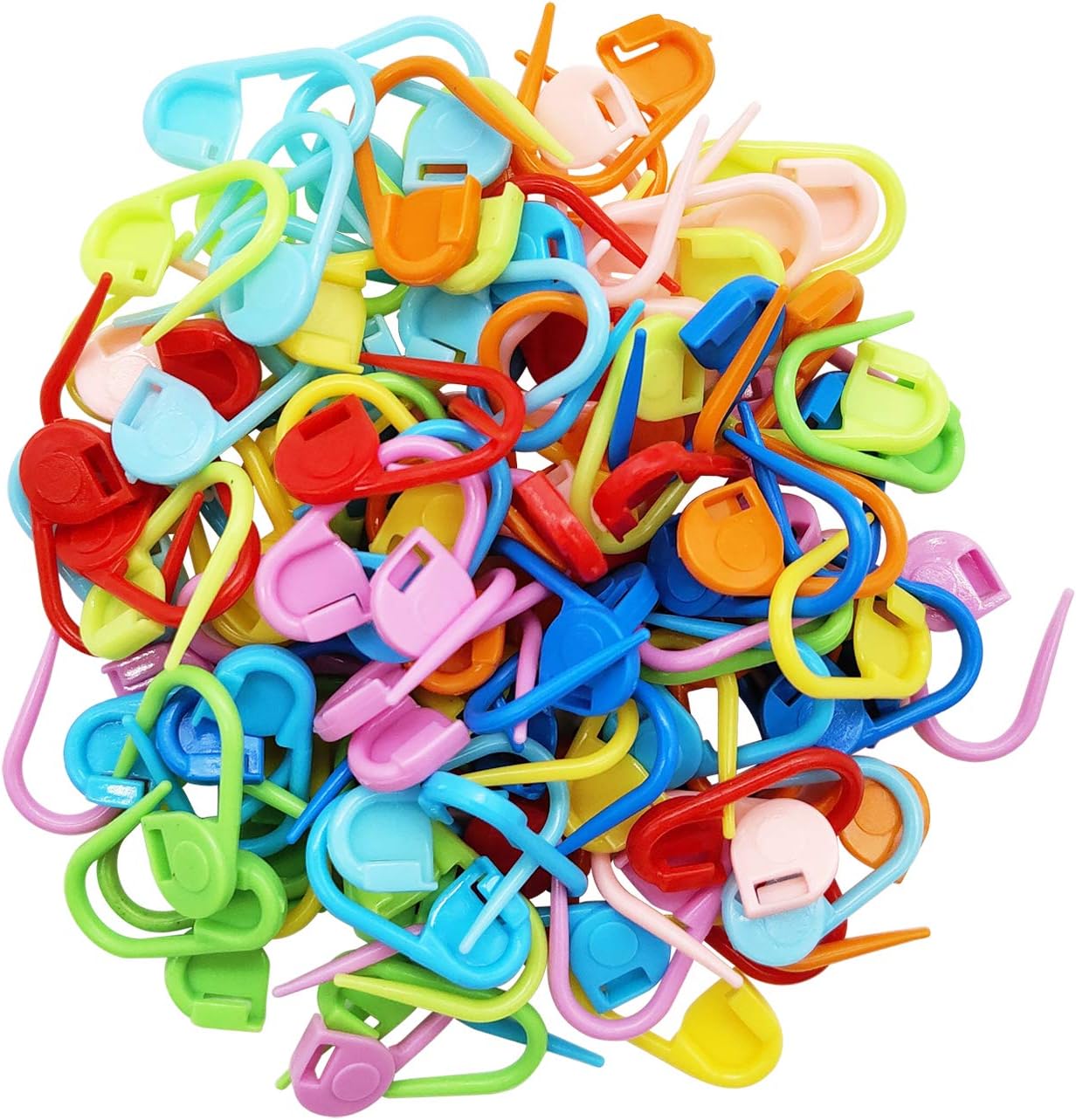 100 Pcs Colorful Knitting Crochet Locking Stitch Markers Stitch Needle Clip Counter