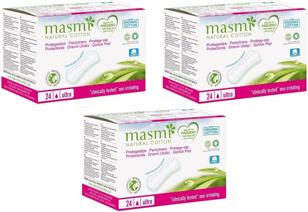 Masmi Ultra Thin Panty Liners Organic Cotton Certified, Individually