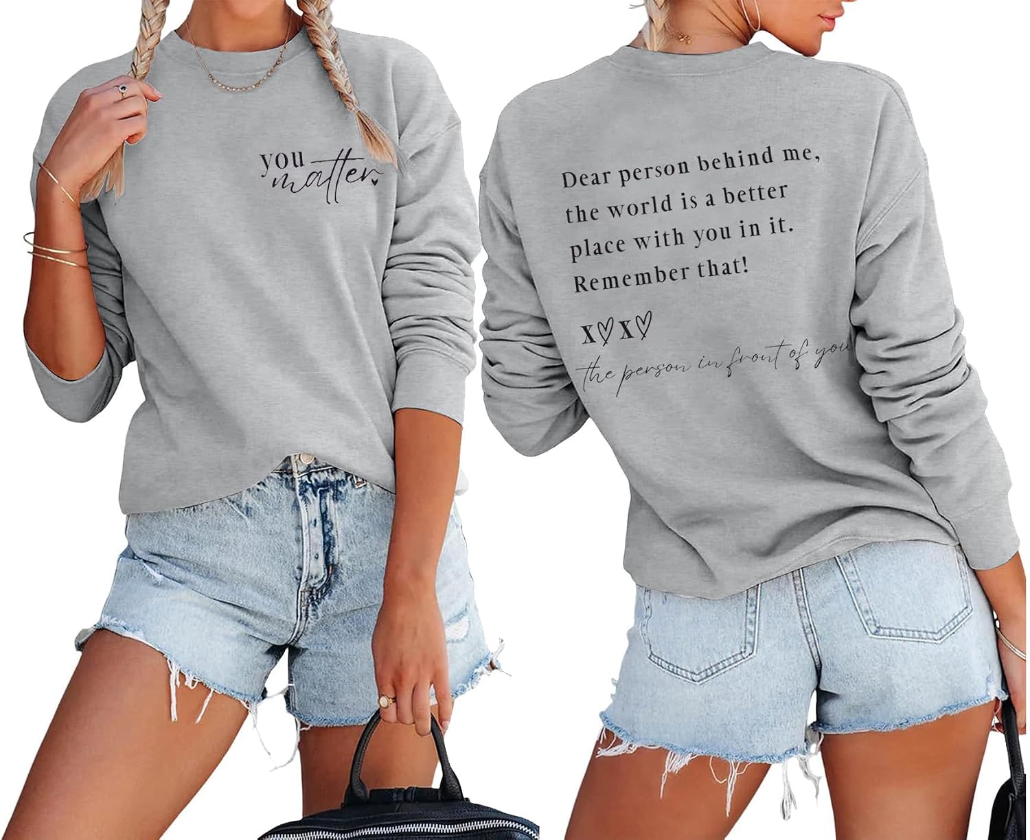 COLORFUL BLING You Matter Sweatshirt Women Inspirational Positiven Mental Health Casual Pullover Top Letter Print Shirt