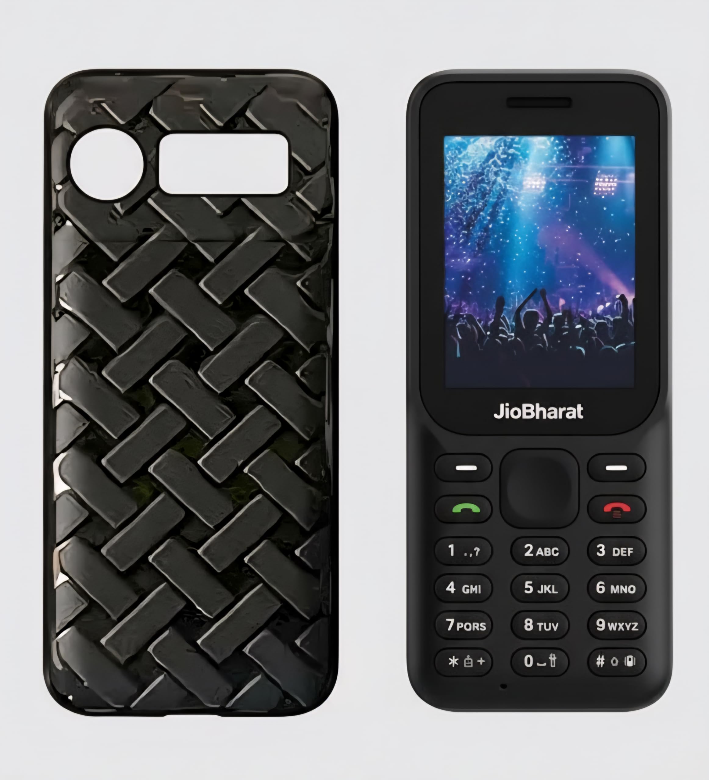 Silicone NPRC Case Ultra-Thin Slim Fit Phone Cases Soft Flexible Light Protective Back Cover for Jio Bharath B1 - Black