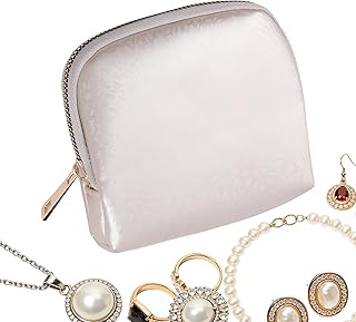 旅行用ジュエリー収納バッグ | 携帯用ジッパー付き収納ホルダー - 小型旅行ジュエリーケース - バケーション・バスルーム・車用、女の子・女性・ティーン・レディース向け、指輪・ブレスレット収納に