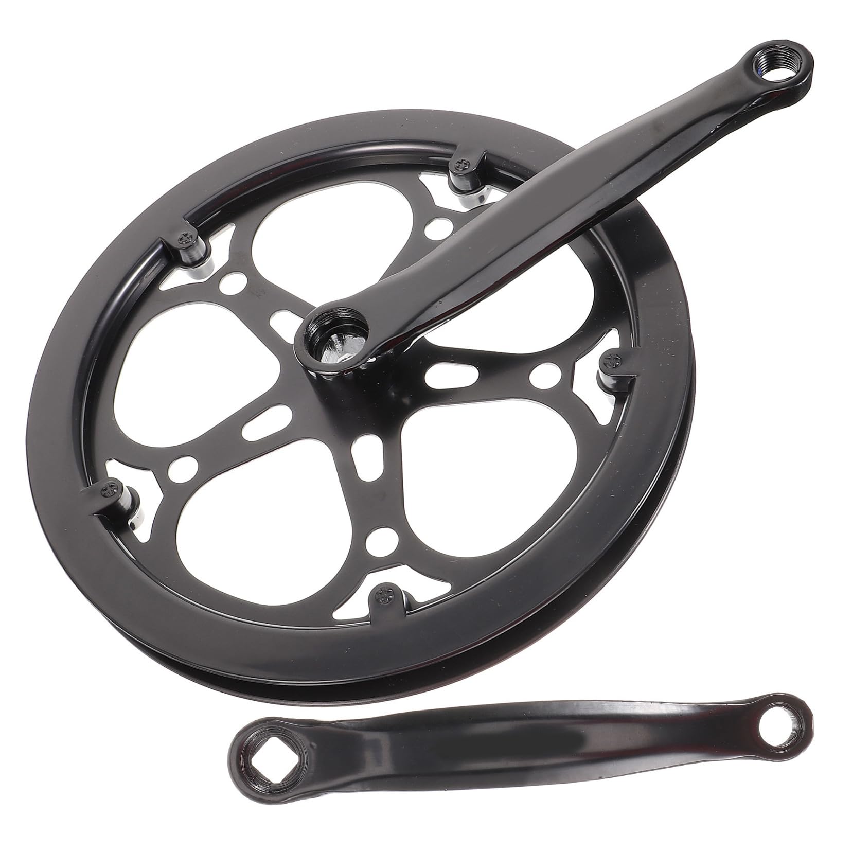Alasum Guarnitura Singola per Bici Catena 52t in Ferro, Resistente all'Usura, Braccio Pedivella 170mm, Facile da Installare, Accessorio per Biciclette Nere