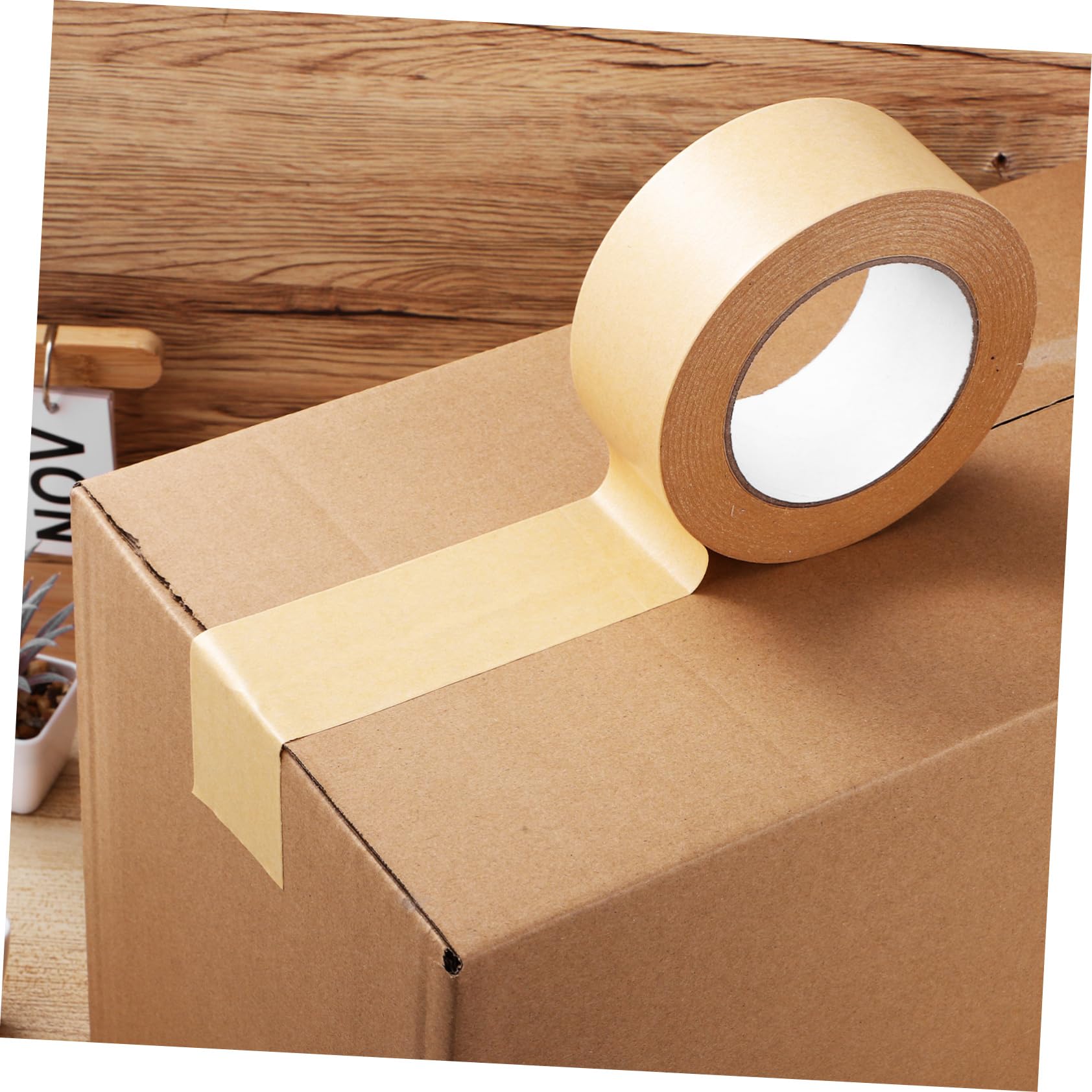 Housoutil 4 Di Nastro Di Carta Artigianale Resistente Di Nastro Largo Per Imballaggio Da Imballaggio Marrone Per Spedizione Resistente