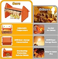 Vista 5 de Plato de incubadora de calefacción de temperatura ajustable de 3 niveles para patitos de pollitos, casa de cría para mantener las aves de corral