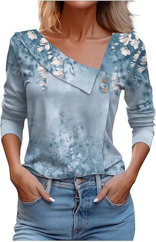 Womens Fall Fashion 2023 Long Sleeve Blouse Button Up Top Lapel Collar Solid Blouses Lightweight Casual Shirts