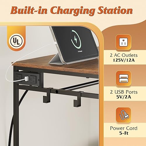 Miniatura 6 de WLIVE Cómoda con estante colgante para dormitorio, cómoda de 3 cajones con luces LED y estación de carga, cómoda de tela y cómoda, organizador de