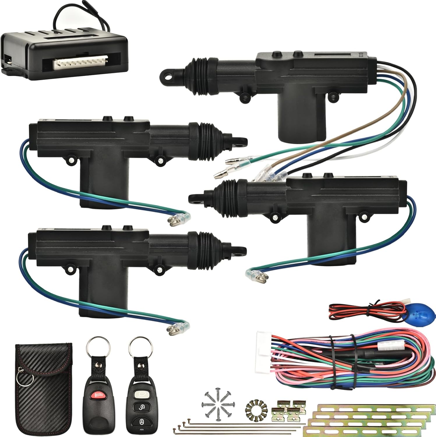Holwim Car Door Lock Kit with 4 12v Car Door Lock Actuator