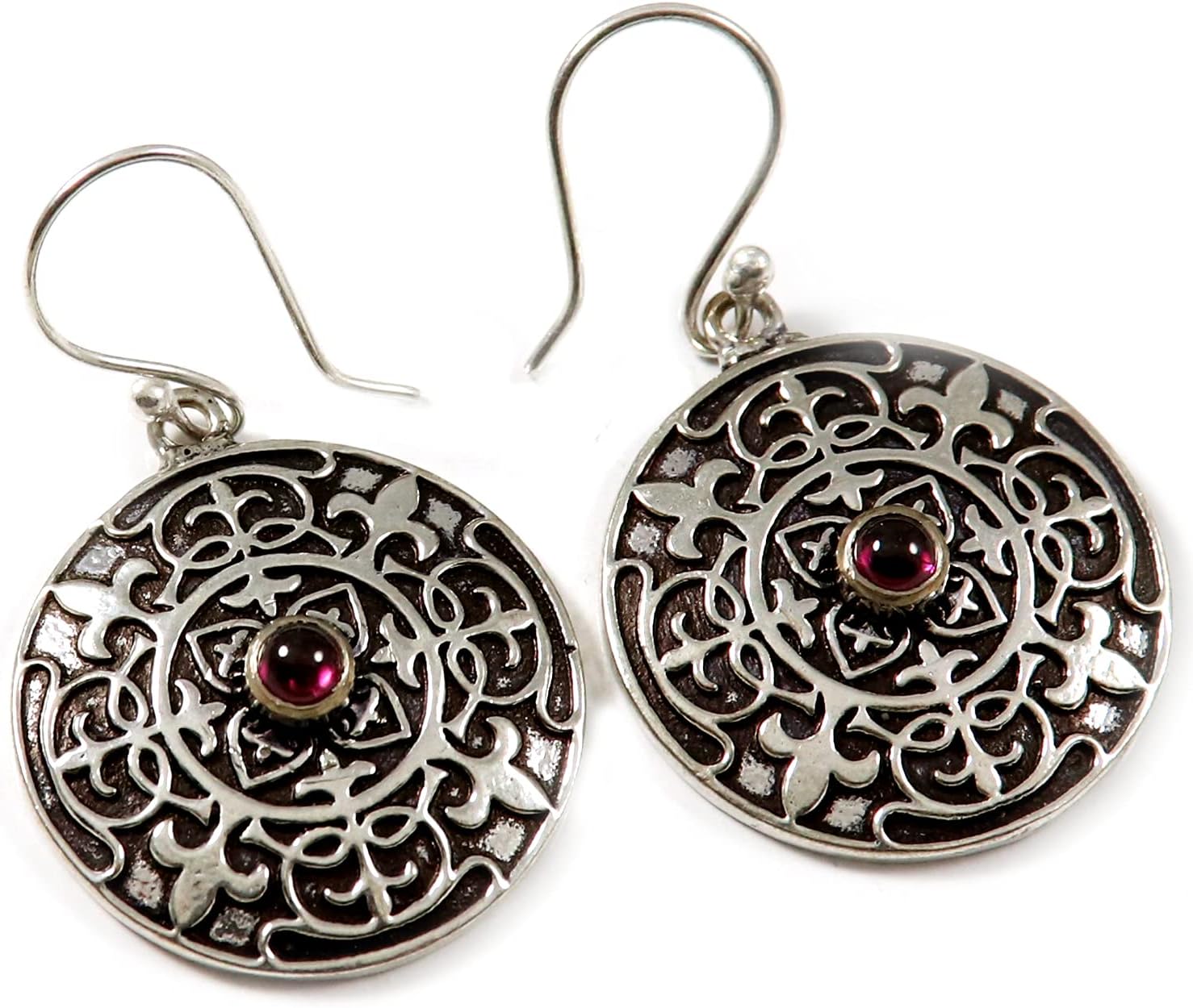 Goyal Exports Garnet Gemstone 925 Sterling Silver Drop Dangle Earring Jewlery SEG01F