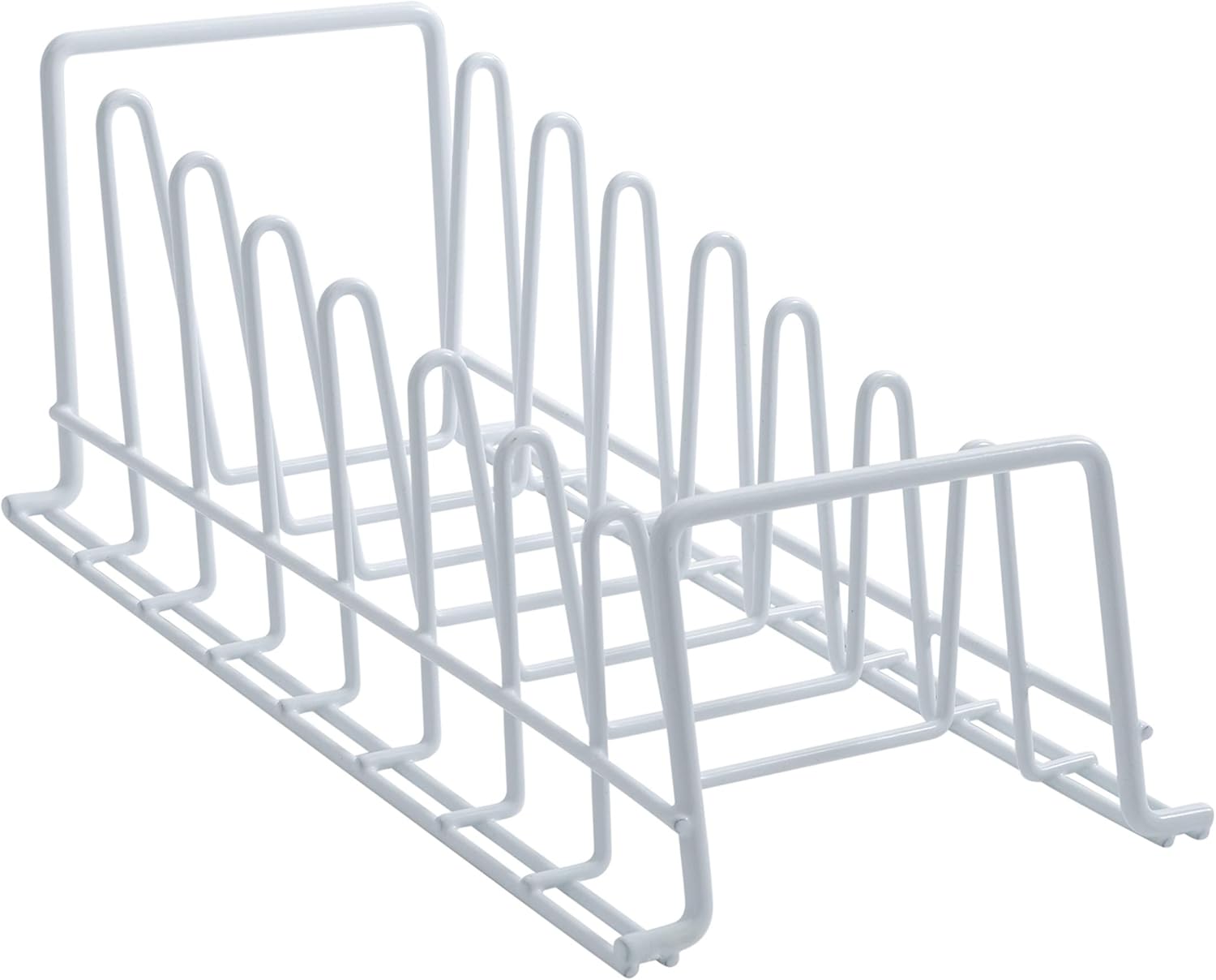 Organize It All Vinyl Coated Kitchen Wire Lid Plate Rack, 8