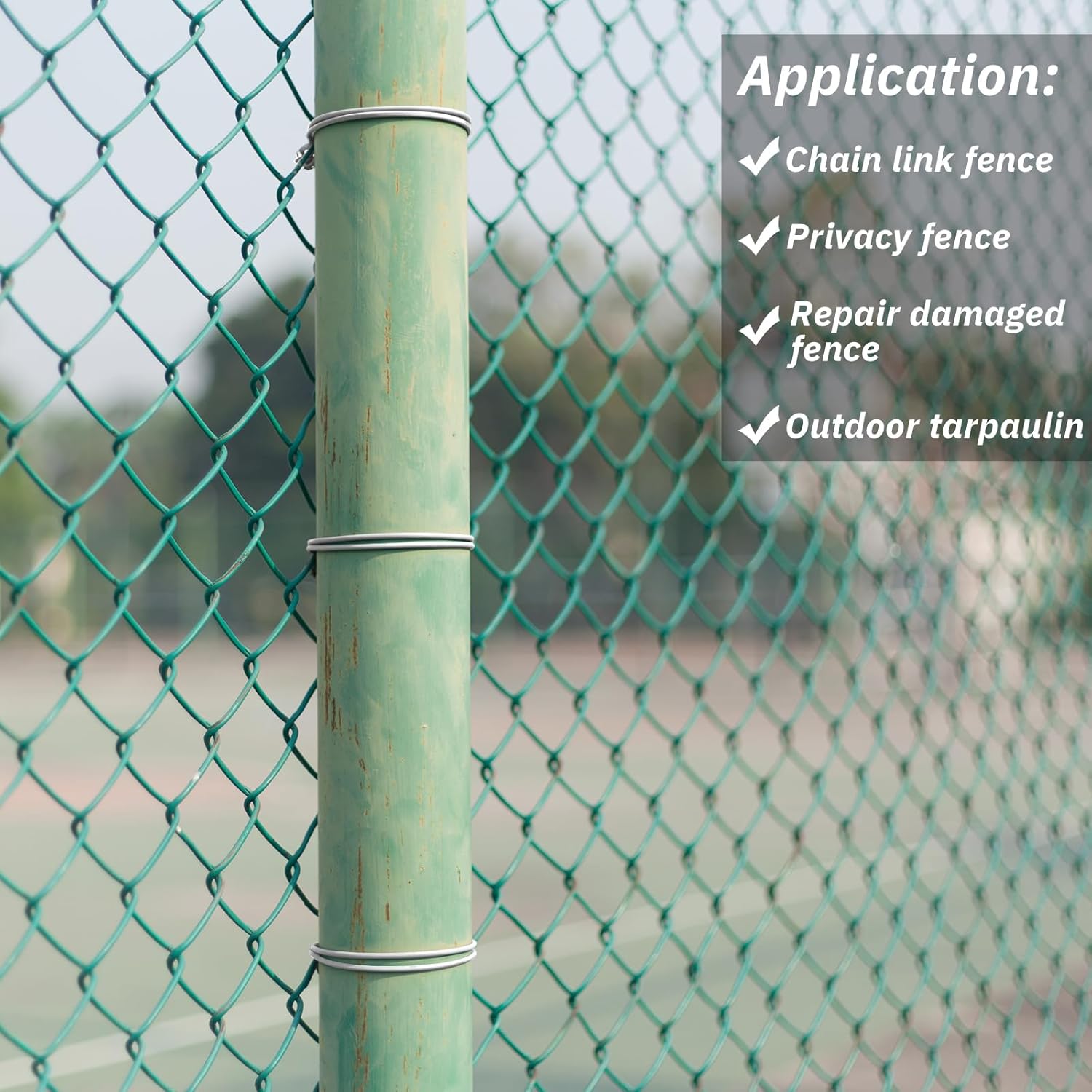 400 Pcs 8-1/4" Chain Link Fence Wire Ties 9 Gauge Heavy Duty Aluminum Ties Hook for Chain Link Fence, Posts, Rails, Dog Kennel Repair