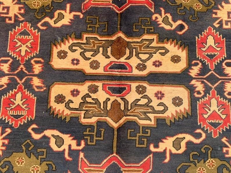 6 x 10 ft Afghan Hand Knotted Bokhara Wool Area Rug - (292 x 195 cm) Medallion Pattern for Elegant Home Décor