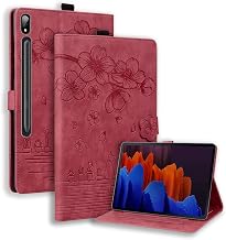 Case for Samsung Galaxy Tab S9+ 2023 12.4", Multi-Angle Viewing PU Leather Folio Stand Cover with Pencil Holder, Shockproof Protective Case for Samsung Galaxy Tab S9 Plus 2023, Red