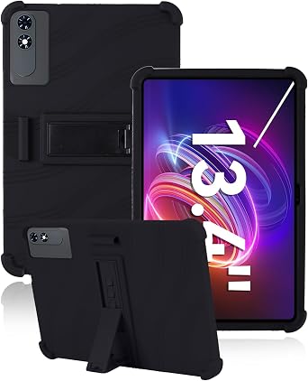 Silicone Case for VekfulPC T60 Pro 13.4 inch Android 15 Table with Full Coverage,toergy Shockproof, Anti-scratch, Adjustable Stand, and Soft Silicone Cover,Black