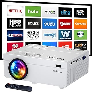 Ysametp Mini Projector, 1080P Full HD Supported 180” Screen Video Projector, 11000Lux Home Theater Movie Projector Compatible with TV Stick HDMI VGA USB AV PC TF Android/ iPhone