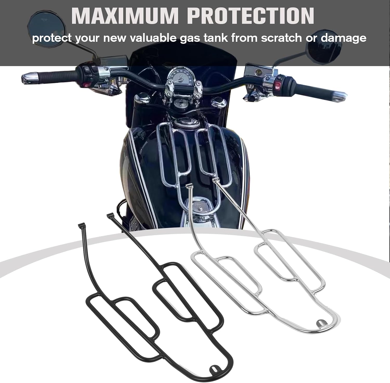 CHIFUN Fuel Tank Luggage Rack Gas Tank Protection Guard Compatible with BMW R18 2020-2023 / R18 Classic 2021-2023 Chrome Steel Motorcycle Front Shelf Bracket
