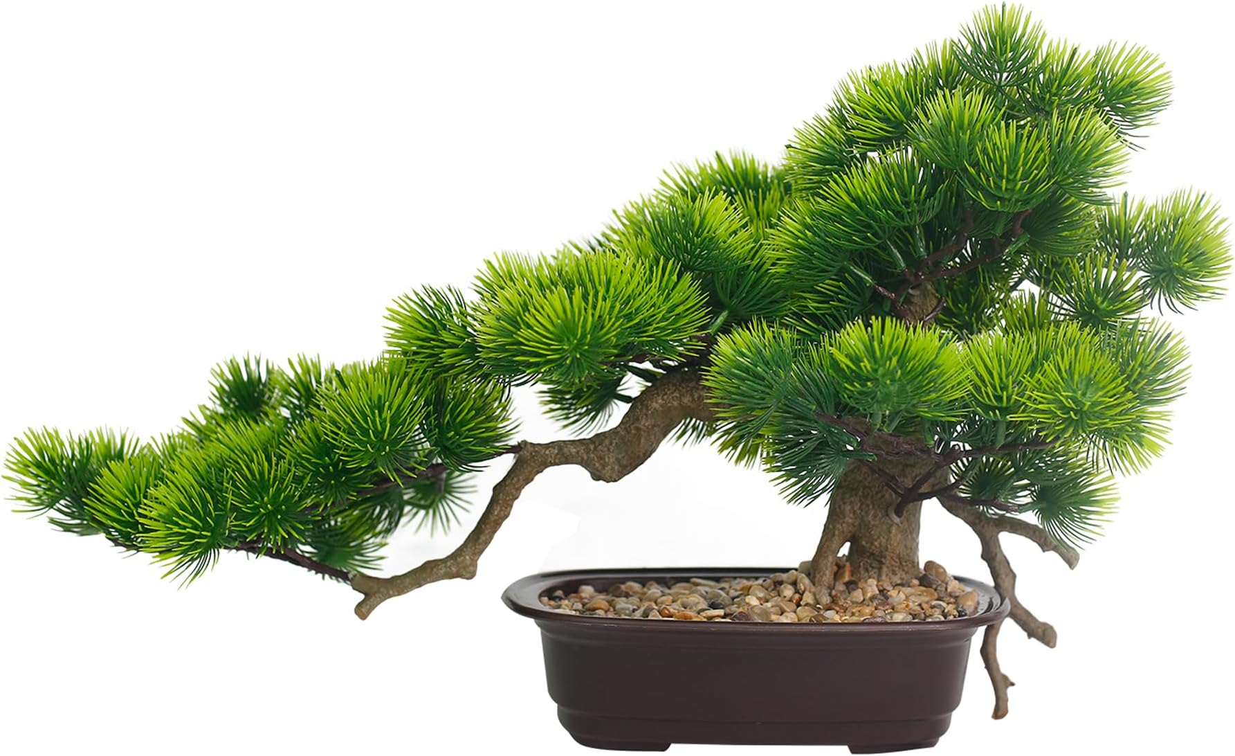 Tall 12 inch Width 20 inch Artificial Bonsai Tree Large Bonsai Fake Plants Juniper Faux Plant in Pot Japanese Pine Bonsai on Desk for Home Decor Indoor Office Table Shelf Decorations