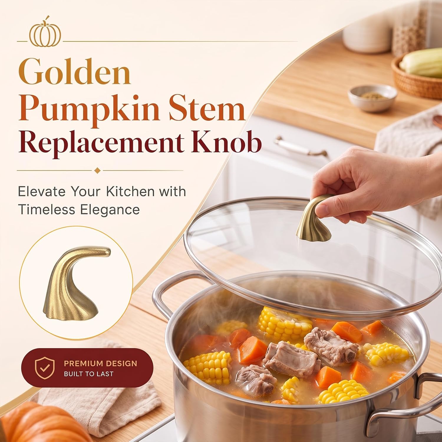 Ripeng Pumpkin Stem 2 Pcs Star Dutch Oven Knob image 3