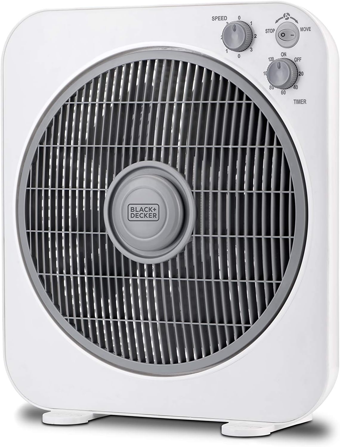 Black & Decker 40W Box Desk Fan 12 Inch Diameter, 3 Speeds Low/Medium/High And 5 Blade Design With Adjustable Portable/Travel Friendly Body To Direct Swing FB1220-B5 2 Years Warranty