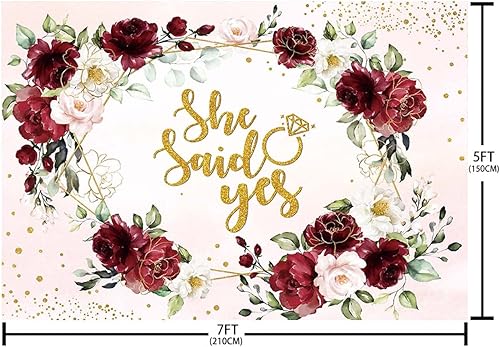 Vista 11 de SENDY Telón de fondo floral blanco de 7 x 5 pies para despedida de soltera, boda, aniversario, fotografía, fondo de despedida de soltera, novia