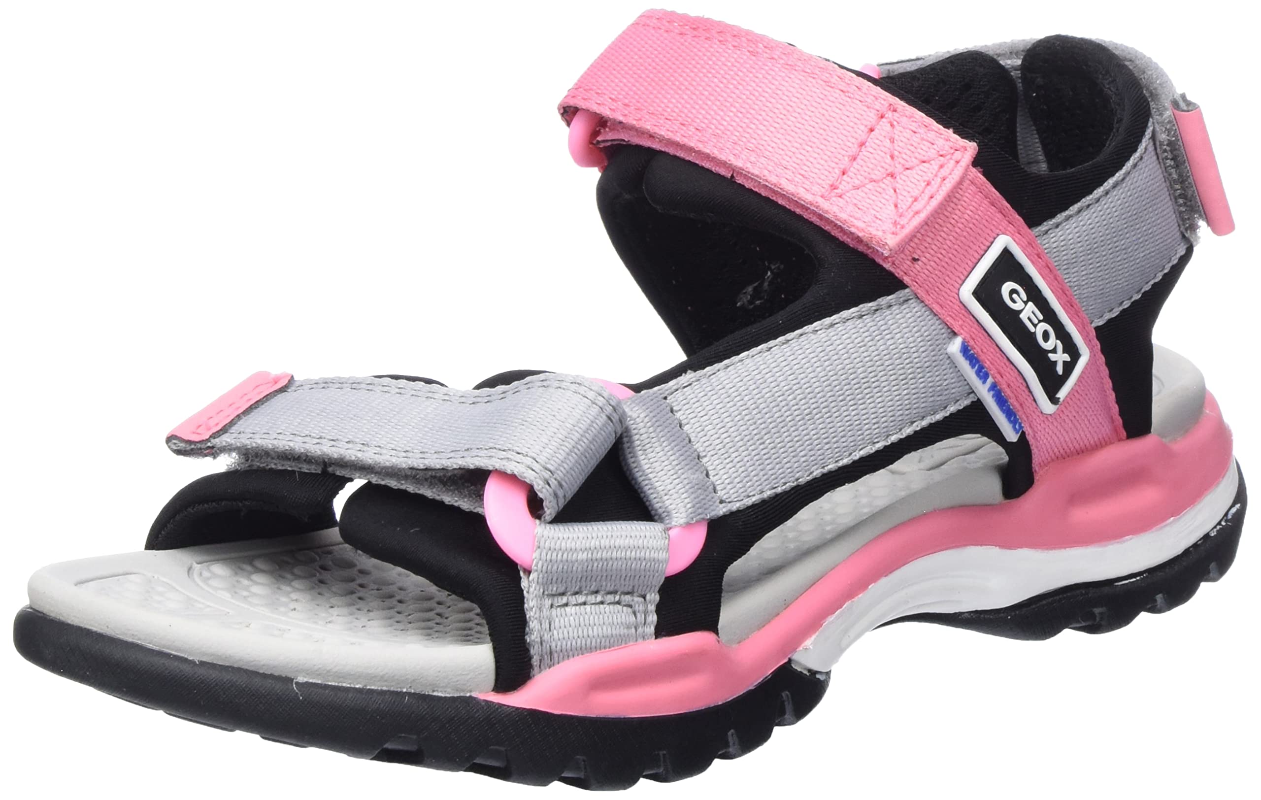 Geox J Borealis Girl Sandal, Black Grey, 7.5 UK Child
