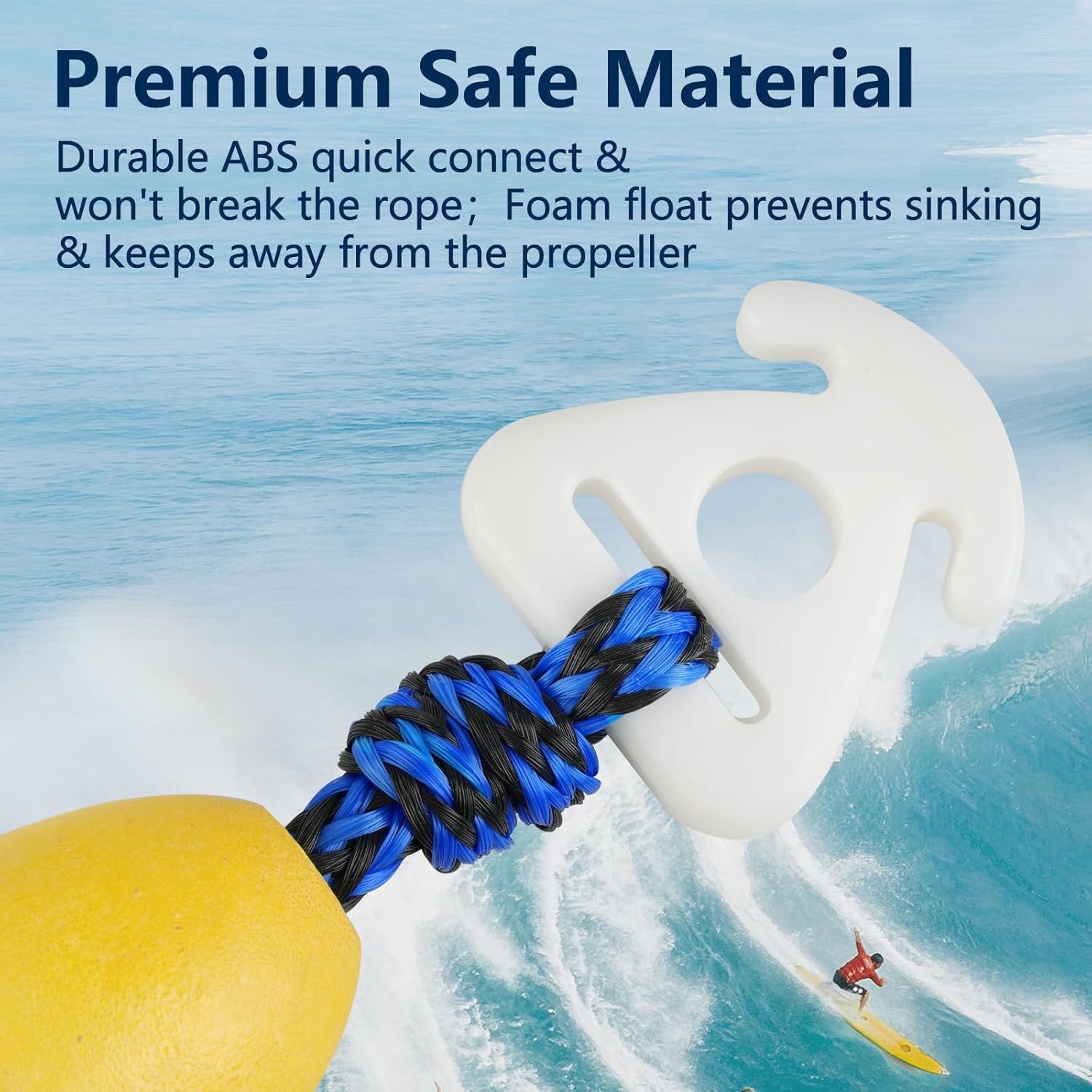 16FT Tow Rope for Tubing Tow Harness with Pulley Water Sport Lines Water Sports Tow Rope Heavy Duty Boat Tow Harness with 2 Stainless Steel Hook