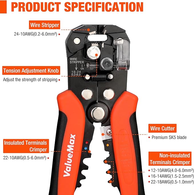 Kit Alicate Pelacables Automático ValueMax 266 Piezas miniatura 3