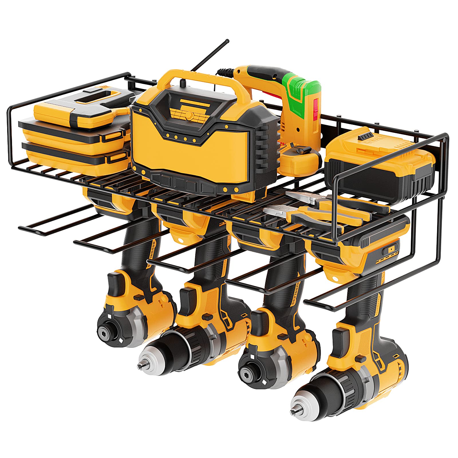 Organizer Da Parete Per Utensili - 2 Supporti In Metallo Per Trapano, Garage E Officina - Foto 3